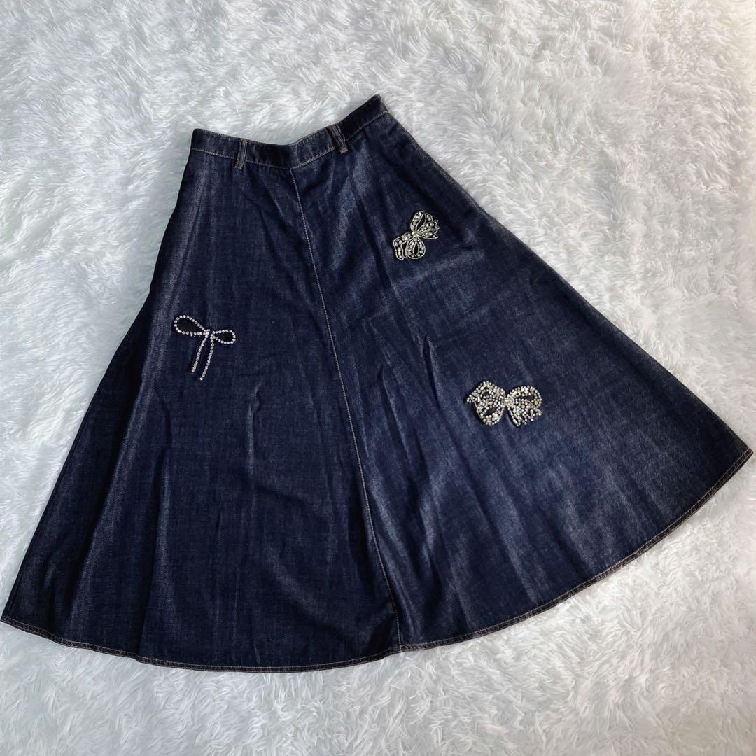 美品 Max Mara WEEKEND スカート デニム ラインストーン