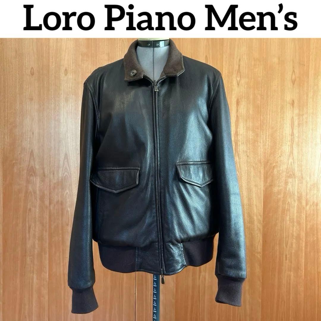 Loro Piana 鹿革レザー×カシミア　リバーシブルジャケット　メンズM