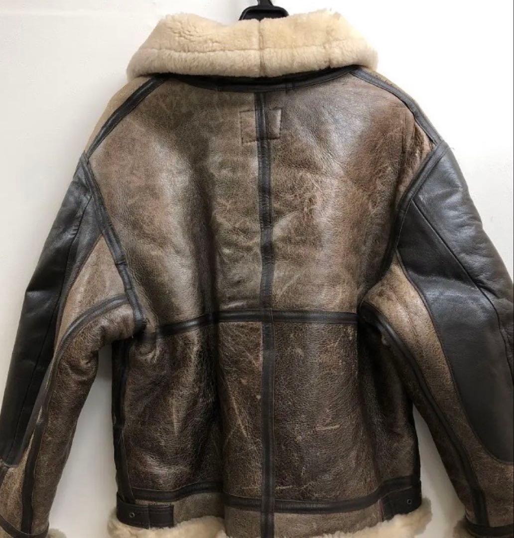 タグ有AVIREX USA ジャケット　98000円　ボア襟付きレザージャケット