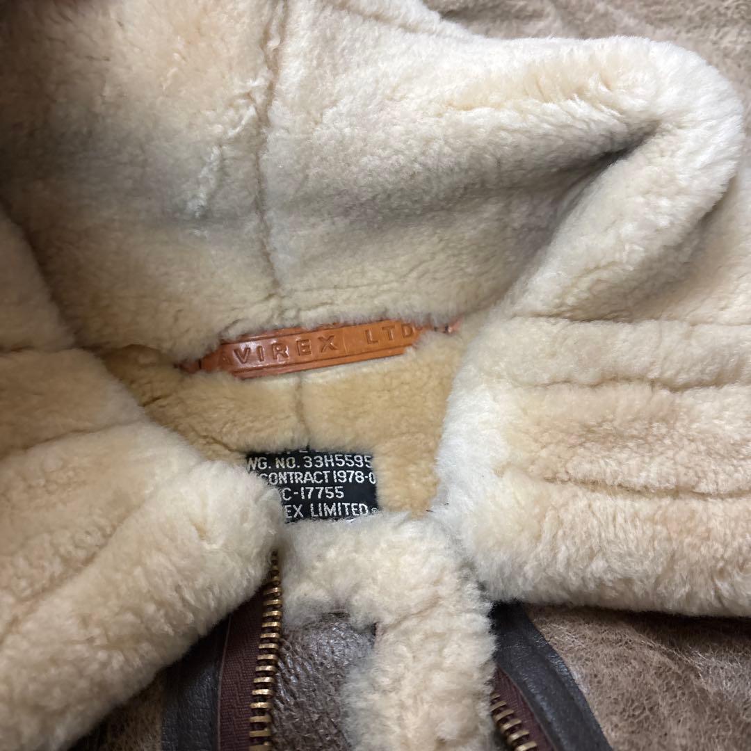 タグ有AVIREX USA ジャケット　98000円　ボア襟付きレザージャケット