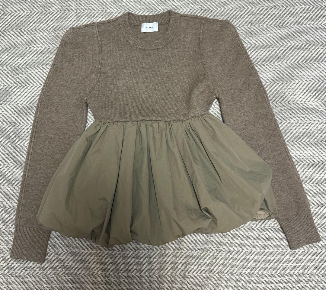 CLANE DOCKING POWERSHOULDER KNIT TOPSニット