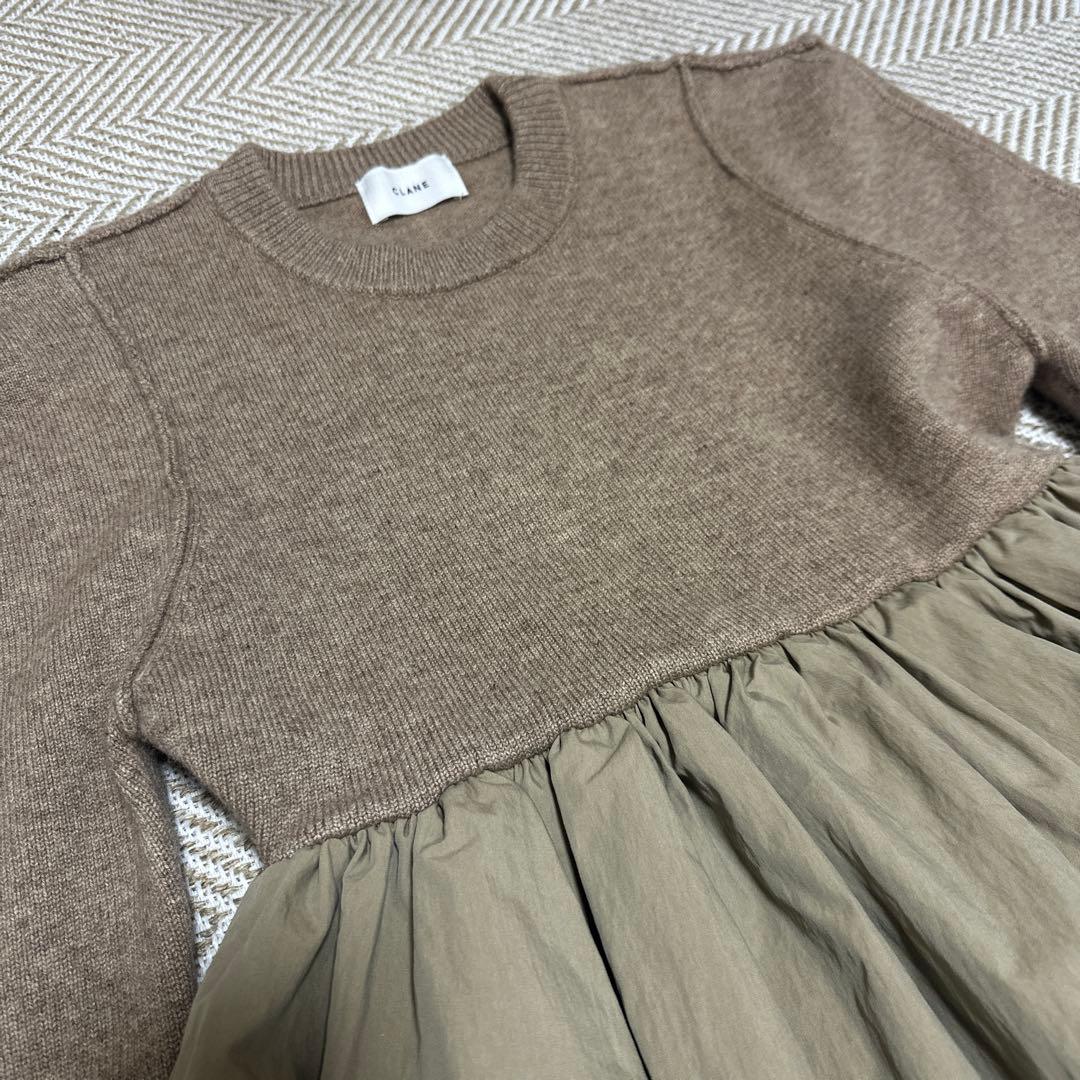 CLANE DOCKING POWERSHOULDER KNIT TOPSニット