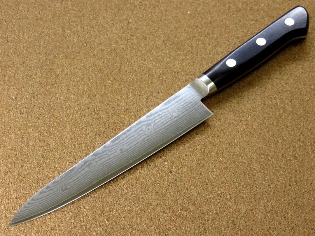 関の刃物 ペティナイフ 150mm 関兼常作 ダマスカス 33層 両刃 果物包丁