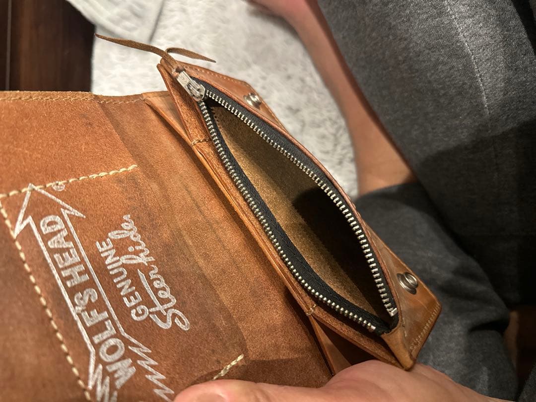 Z*o様 WOLFSHEAD ブラウンレザー 長財布　ウルフズヘッド