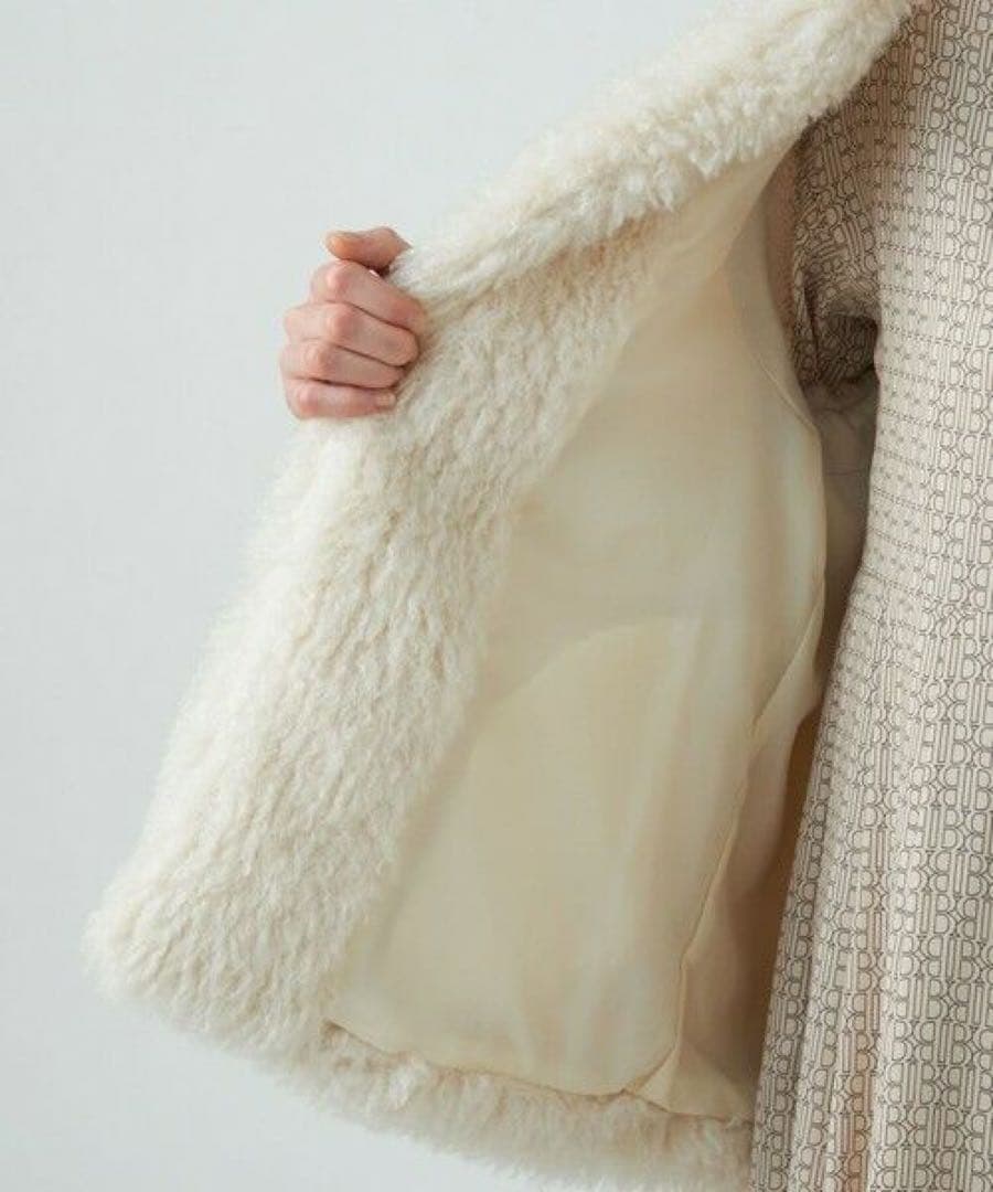 【美品】TOMORROWLAND Ballsey プードルファークルーネックジレ