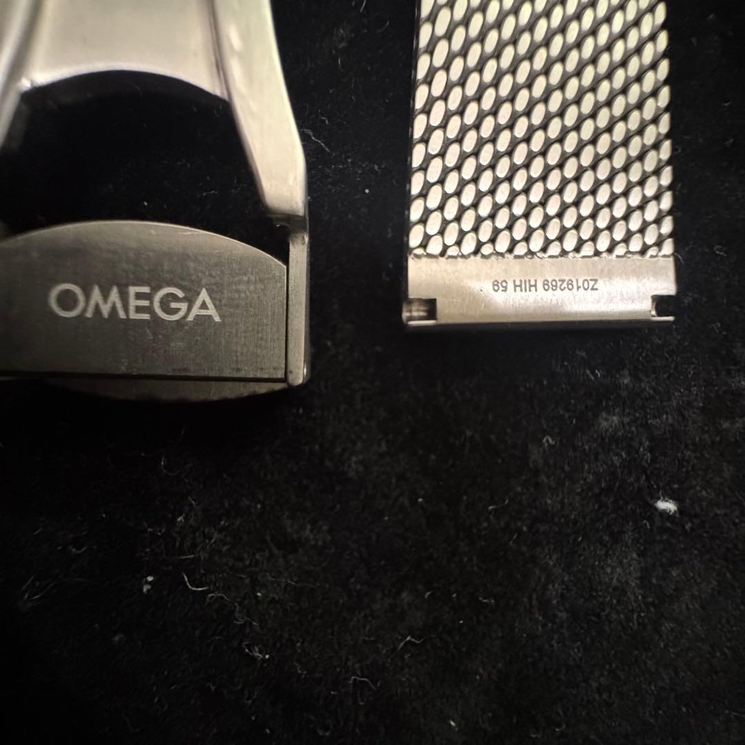 OMEGAオメガ純正ツーピース ストラッ﻿プ ステンレス製メッシュブレスレッ﻿ト