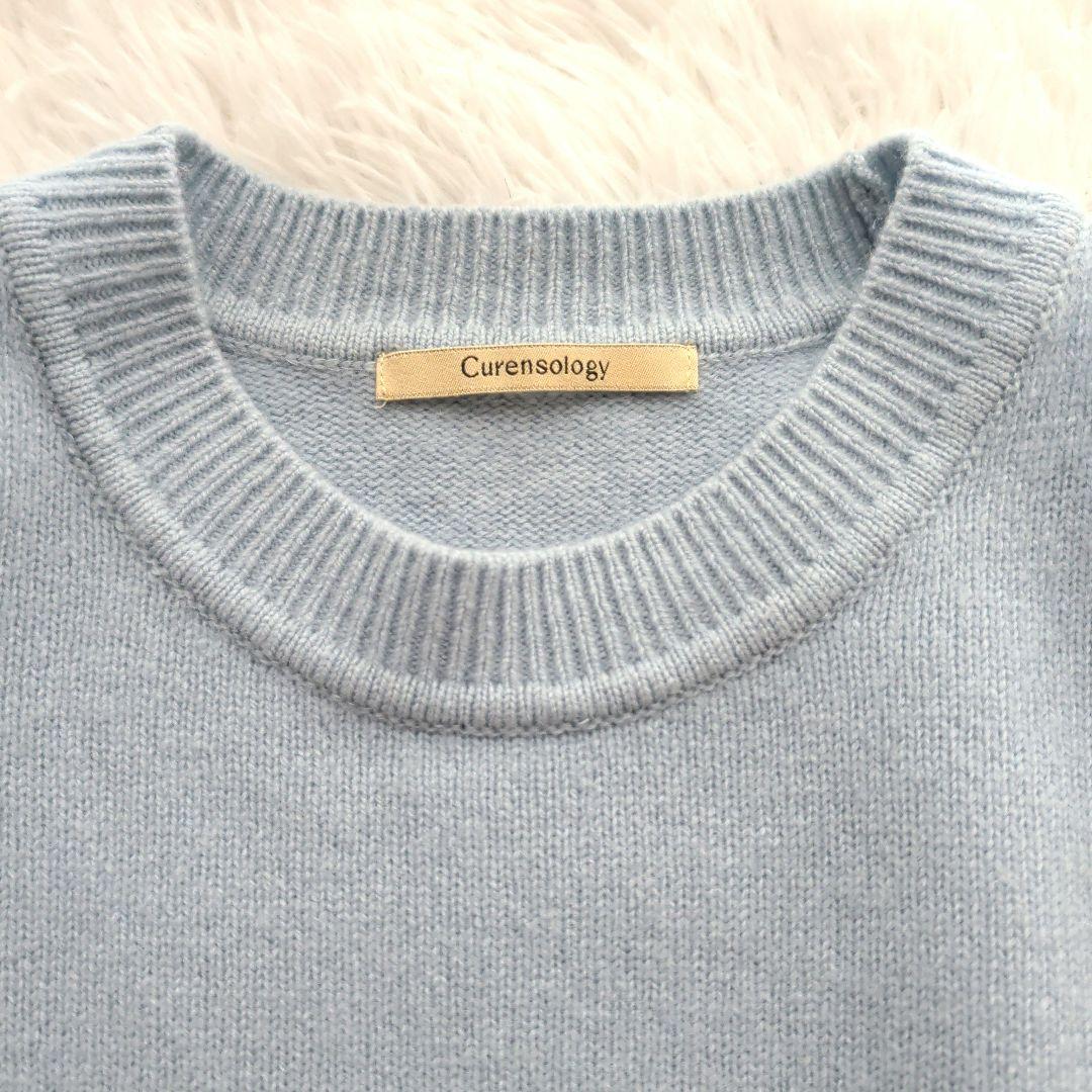 現行 カレンソロジー ウールカシミヤクルーネックニットプルオーバー 美品 F