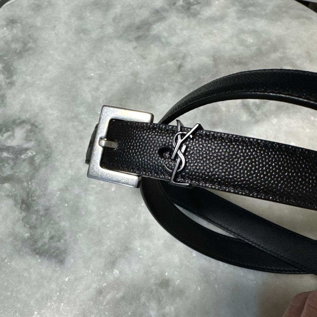 SAINT LAURENT サンローラン　黒 レザー ベルト85センチ