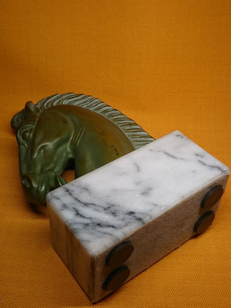 【美品】馬　金属　彫像　オブジェ　置物　インテリア　工芸品　美術品　A1614