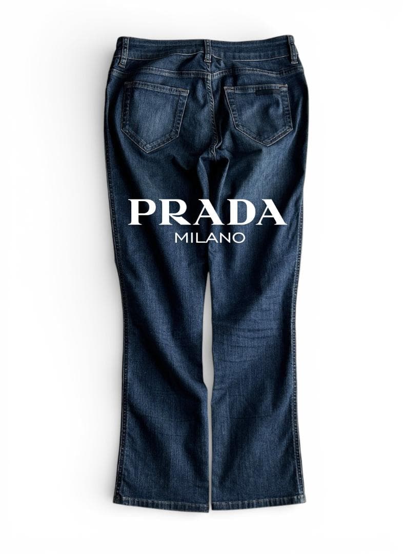 ray！PRADA軽量 ハイストレッチ ブランドタグ＆刻印デニムジーンズ