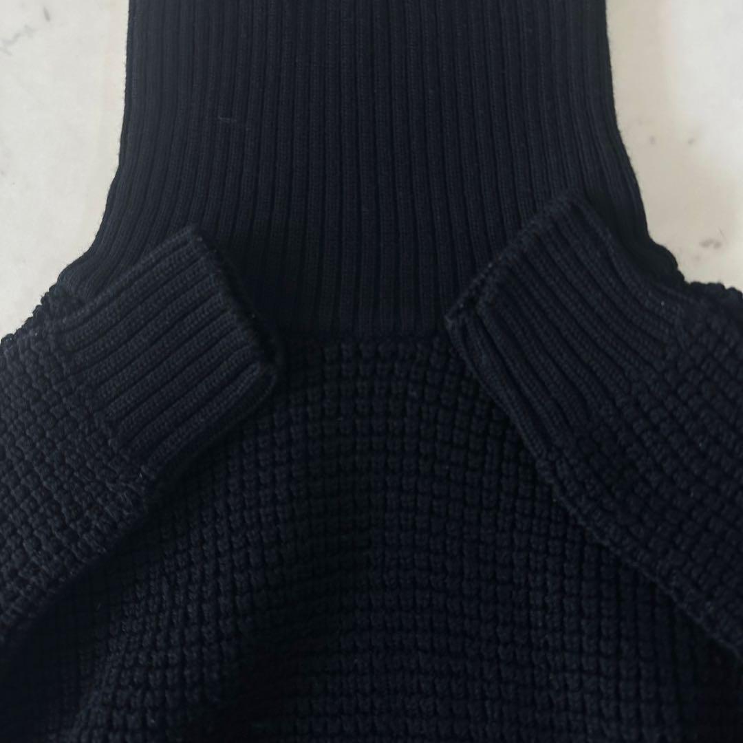 美品♪ドゥーズィエムクラス ワッフル編みタートルネックニット 黒 ブラック