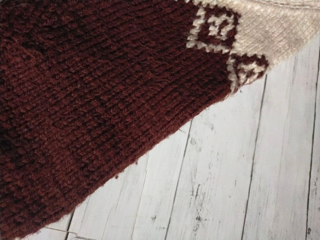 Vintage 60 70s ダイヤ柄 カウチンセーター