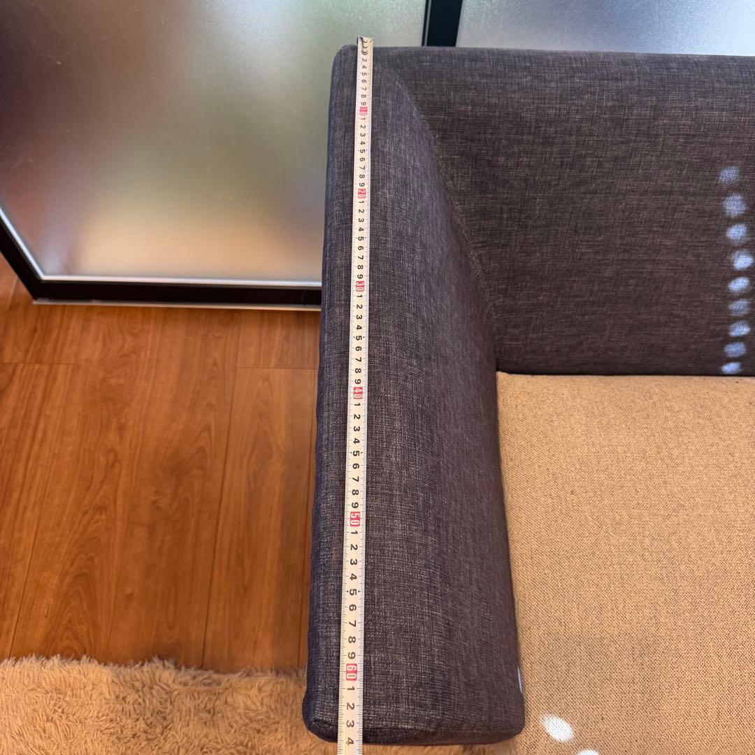 KEYUKA ケユカ L字型ソファ コーナーソファ 3人掛け ネイビー×グレー