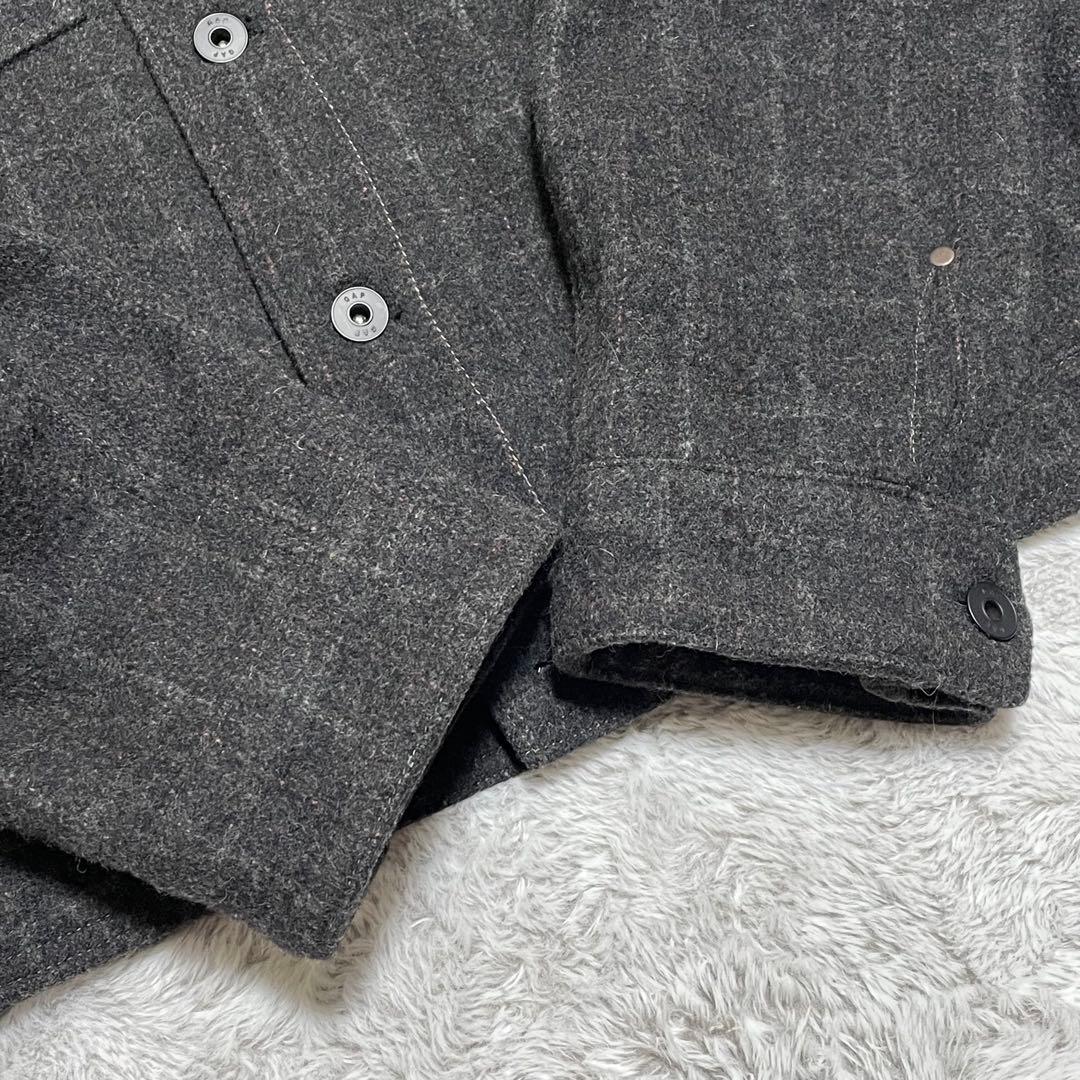 OLD GAP ウールジャケット　00s Y2K 短丈　襟ボア　チェック　XL