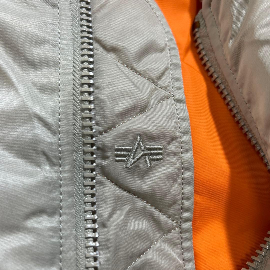 【美品】ALPHA MA-1 フライトジャケット シルバー M 短丈