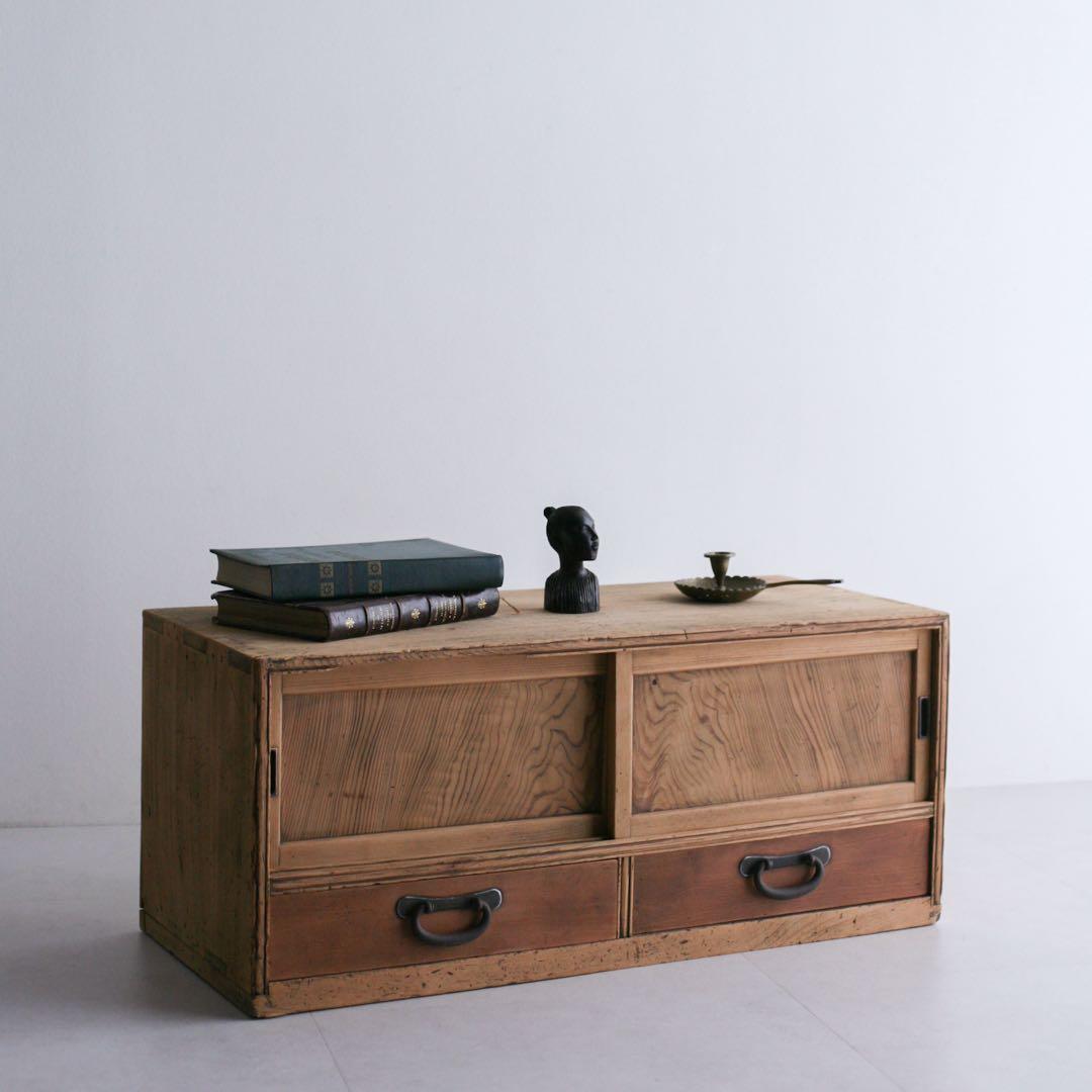 無垢材　杉材　小引き出し　展示台　本棚　収納棚　ケヤキ材　古家具　古道具