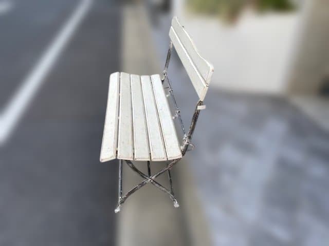 ホワイト折りたたみガーデンベンチ