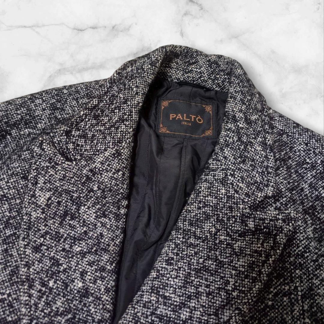 新品✨PALTO シルク アンゴラ混 ダブル チェスターコート ツイード 2XL