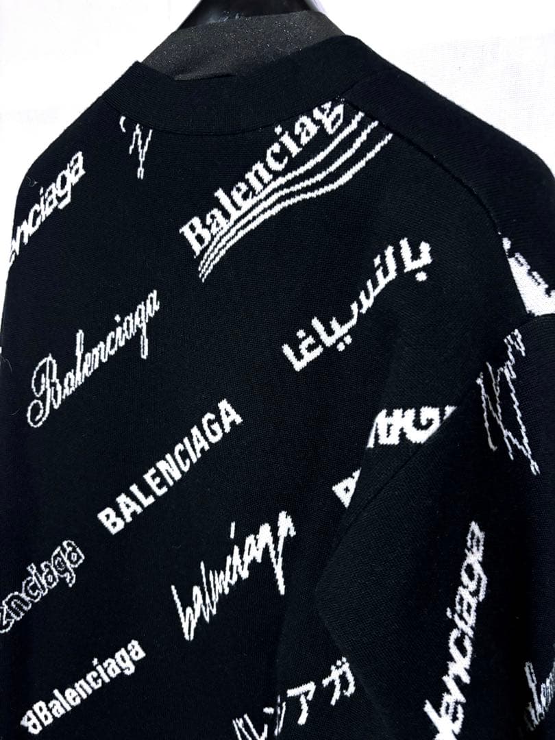 未使用◆BALENCIAGA ロゴ ニットカーディガン 新品タグ付きバレンシアガ