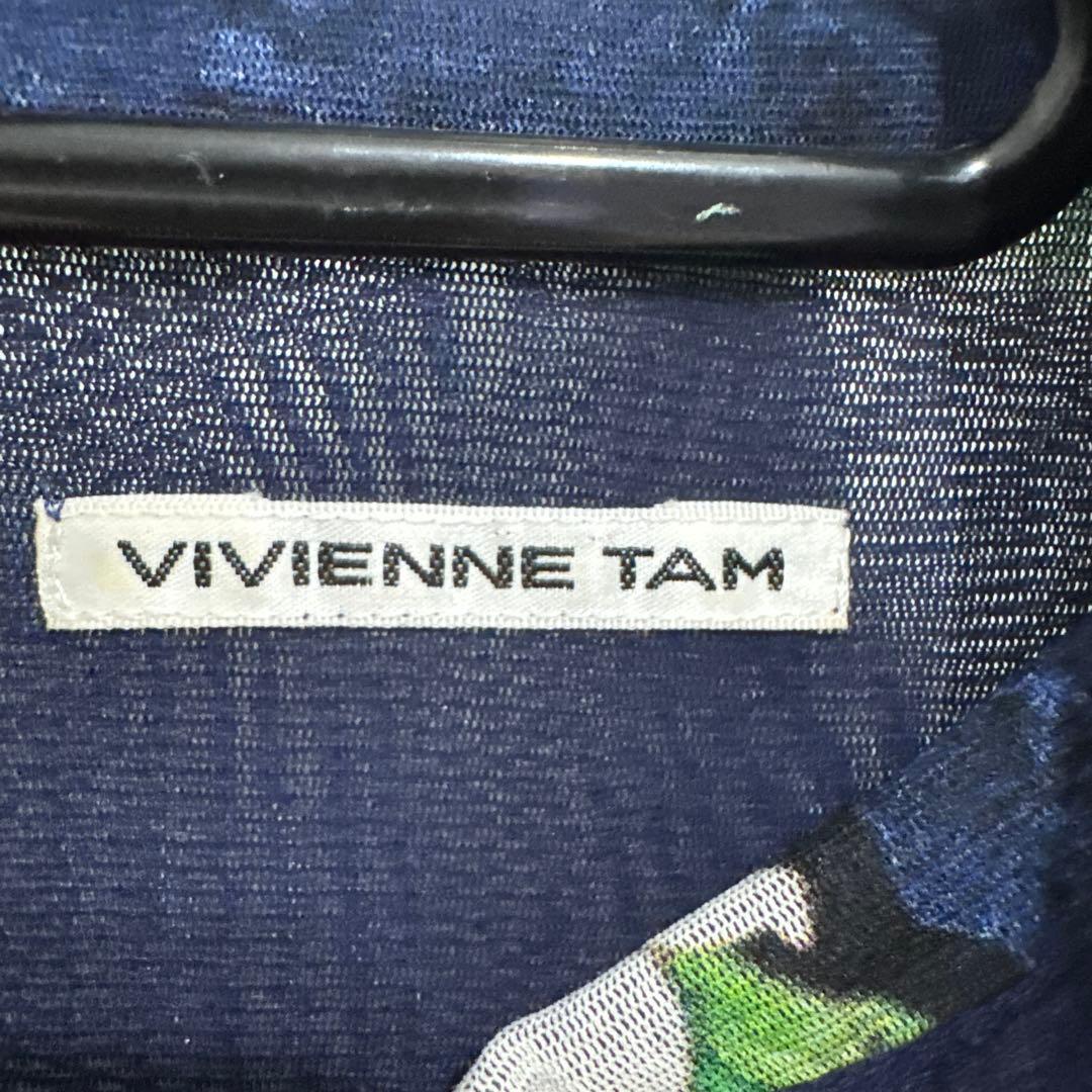 VIVIENNE TAM 花柄半袖シャツ ネイビー サイズ0