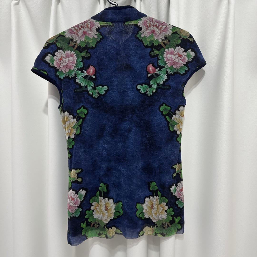 VIVIENNE TAM 花柄半袖シャツ ネイビー サイズ0