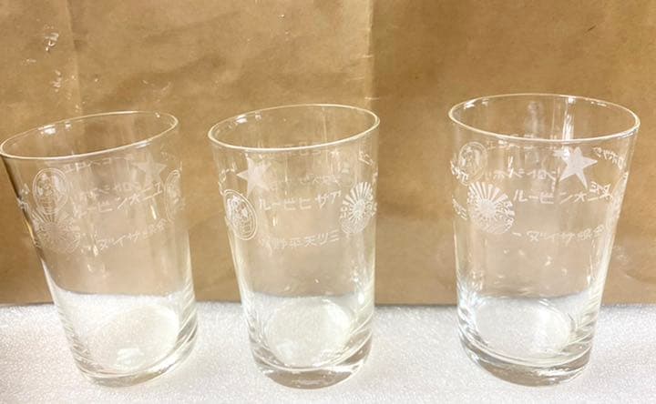 金線サイダー　ユニオンビール　三ツ矢平野水　大日本麦酒株式会社　グラス昭和レトロ