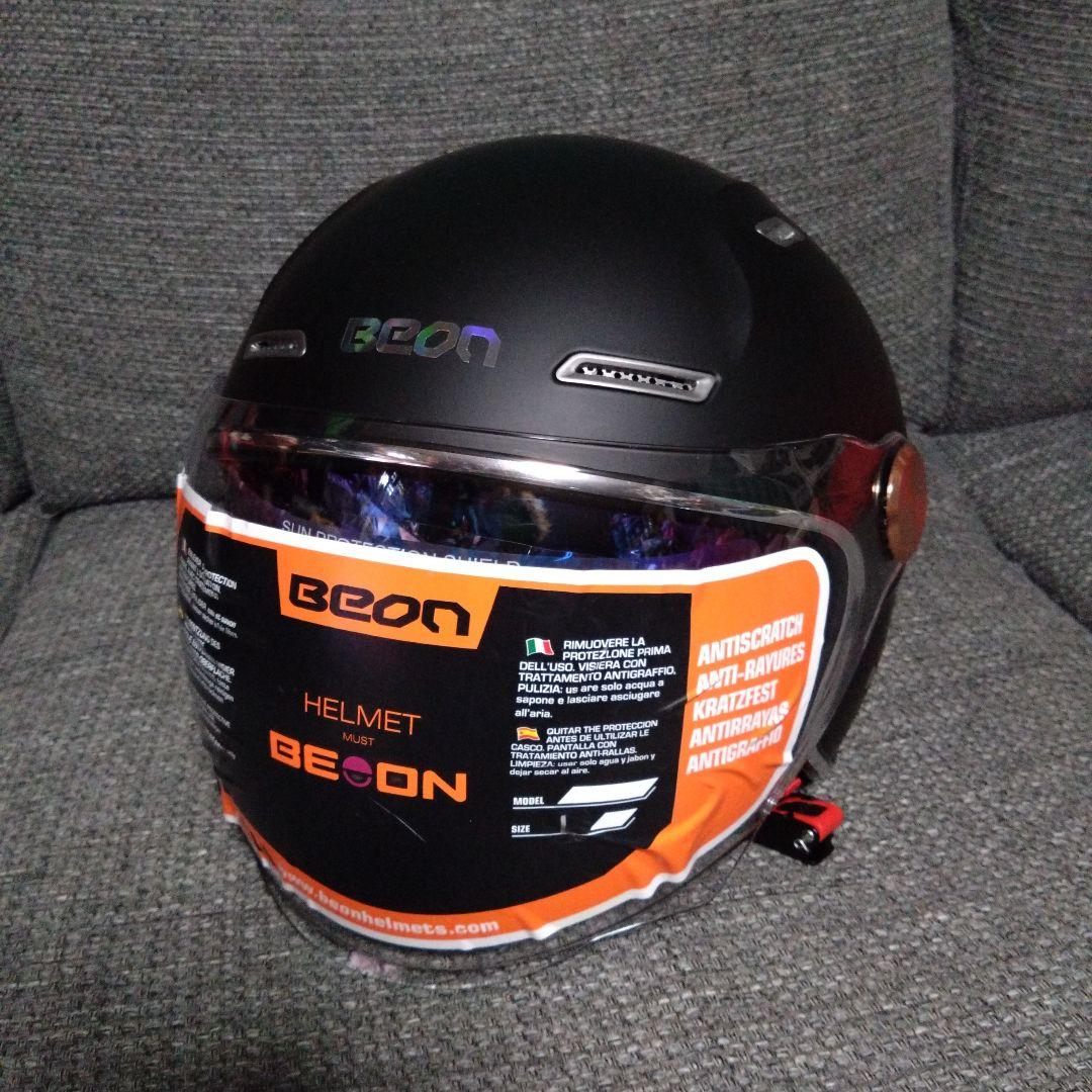 未使用品BEONマットブラックジェットヘルメットL