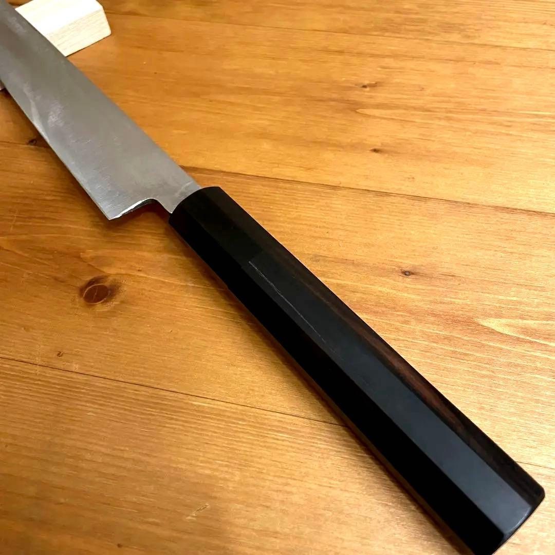 切付型柳刃包丁 8寸 24cm 黒檀 刺身 切付 柳刃 包丁 鏡面 研ぎ済み