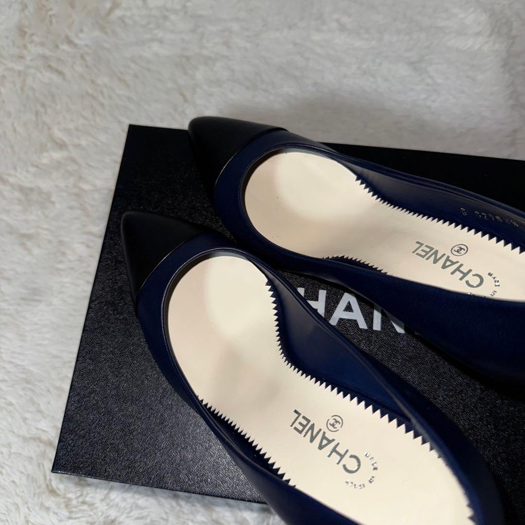 ⭐️新品未使用⭐️　CHANEL　シャネル　パンプス　ハイヒール　ネイビー　レザー