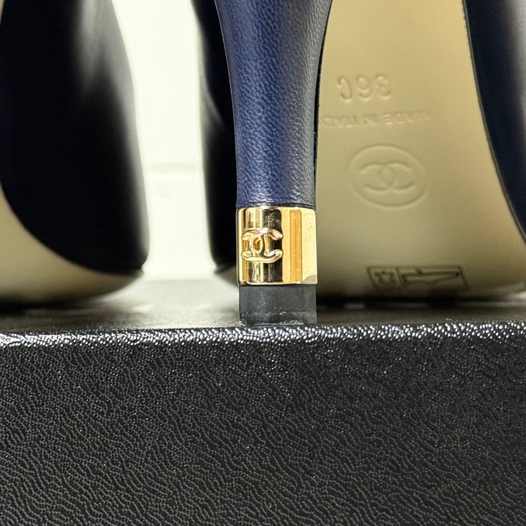 ⭐️新品未使用⭐️　CHANEL　シャネル　パンプス　ハイヒール　ネイビー　レザー