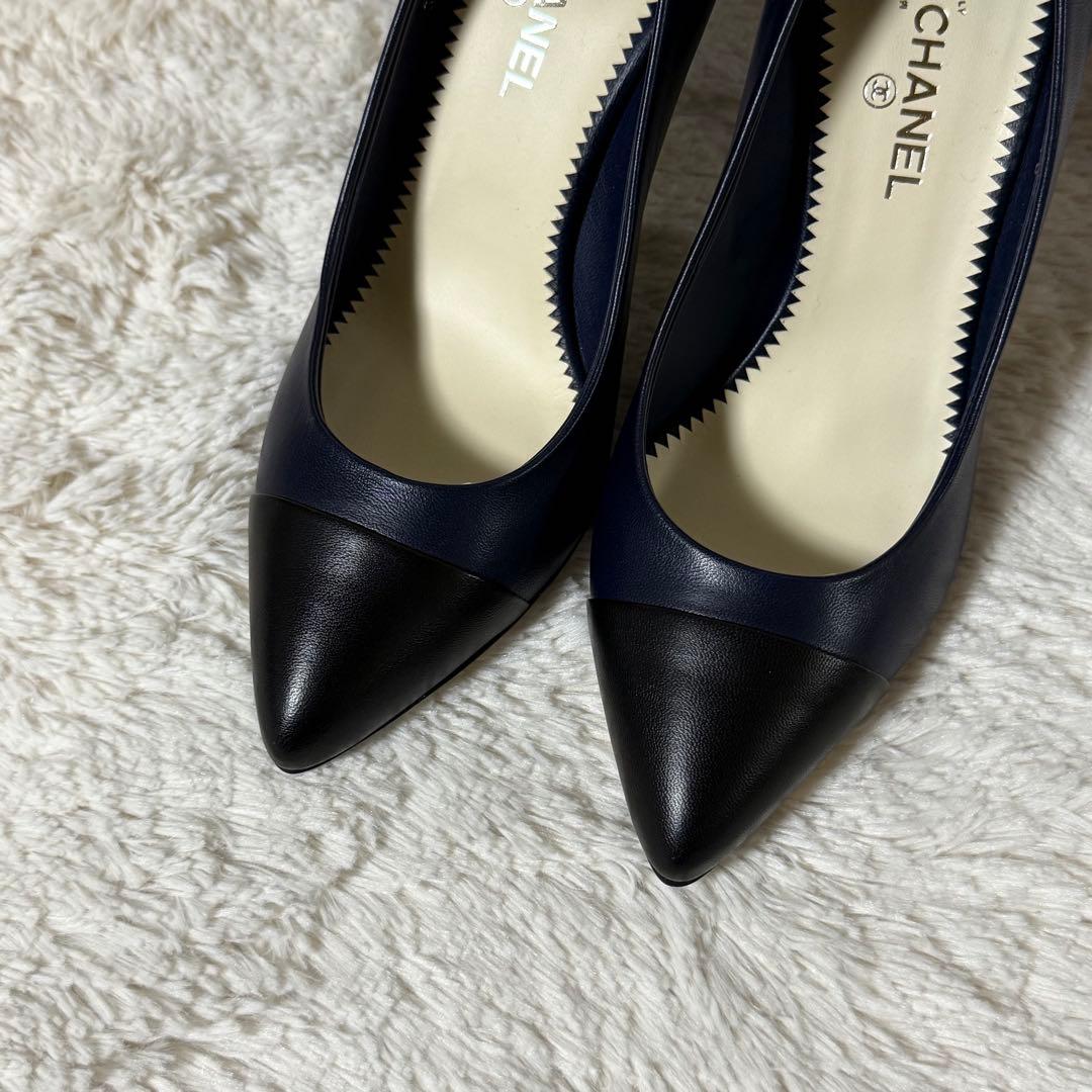 ⭐️新品未使用⭐️　CHANEL　シャネル　パンプス　ハイヒール　ネイビー　レザー