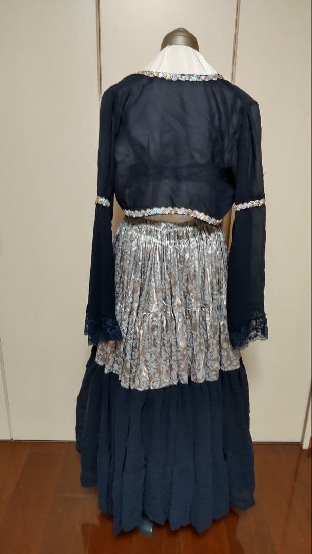 ハンドメイド ！ジプシースカート セット シルバーと紺