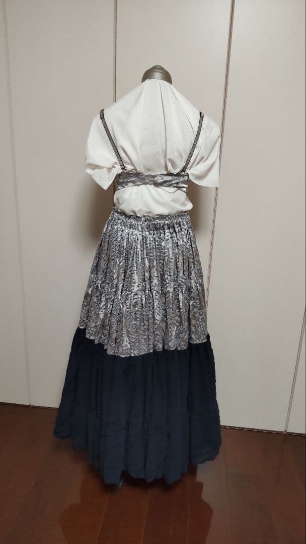 ハンドメイド ！ジプシースカート セット シルバーと紺