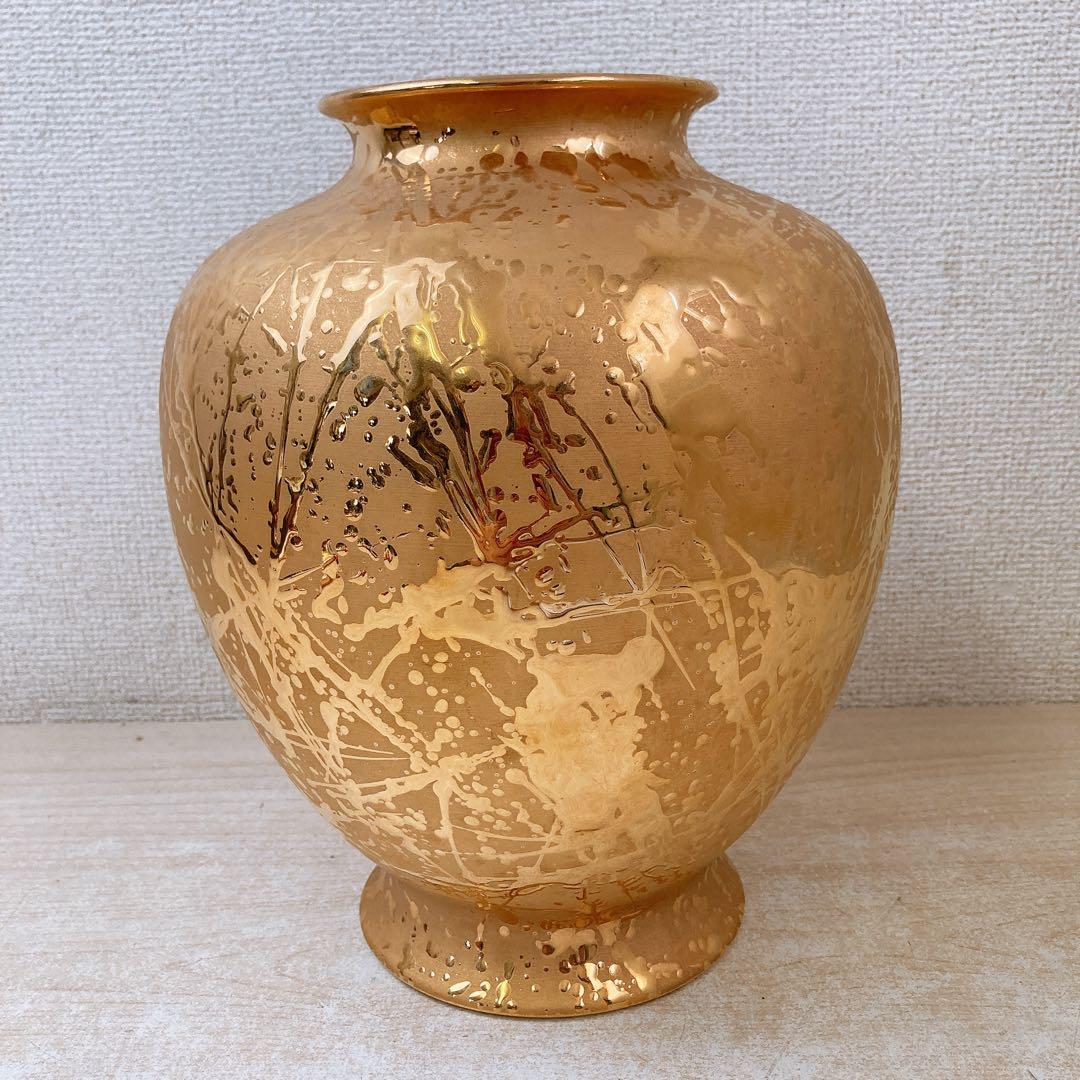 G*n様 ナルミ ボーンチャイナ 総金彩 花瓶 フラワーベース 壺 花入 花器