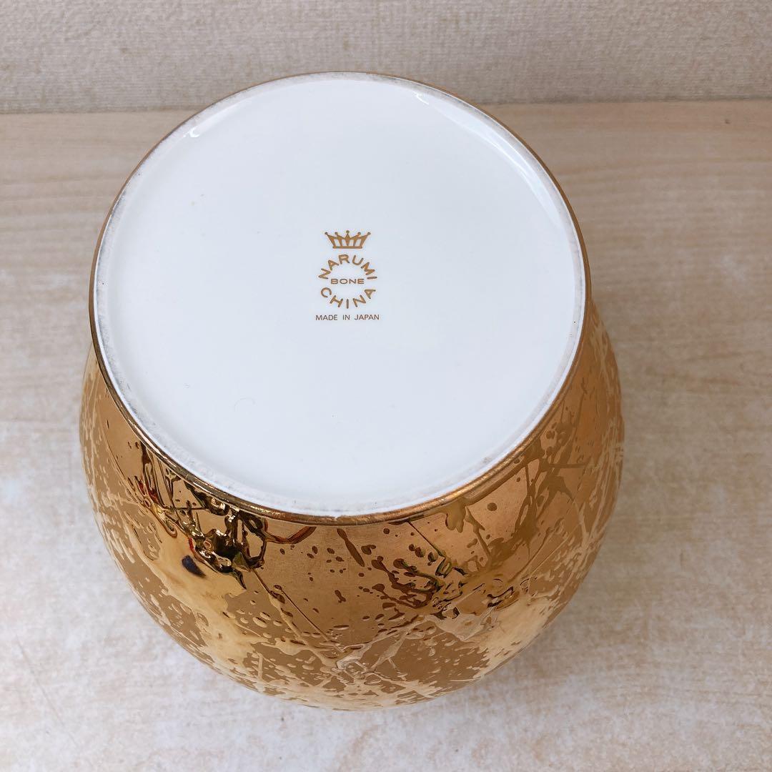 G*n様 ナルミ ボーンチャイナ 総金彩 花瓶 フラワーベース 壺 花入 花器