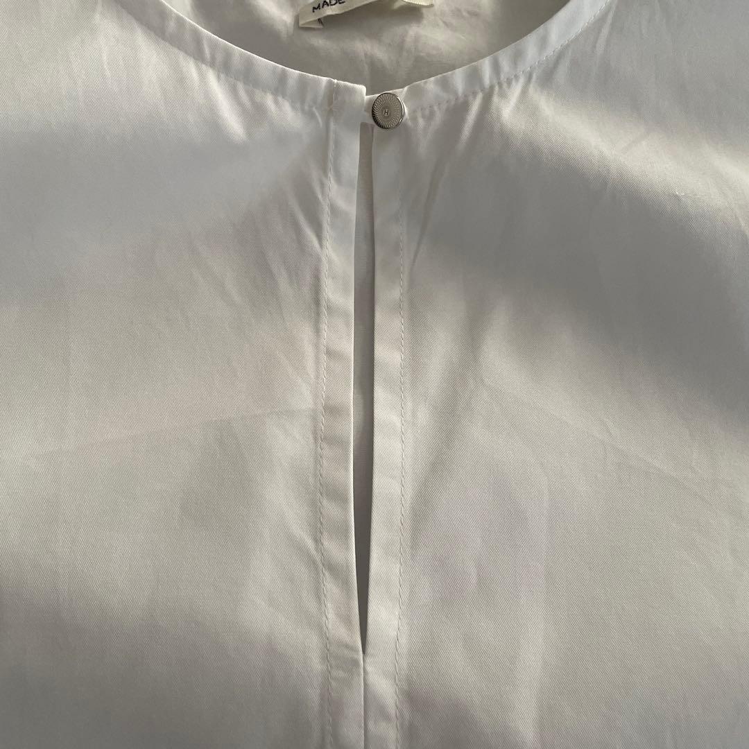 HERMES コットン白ブラウス