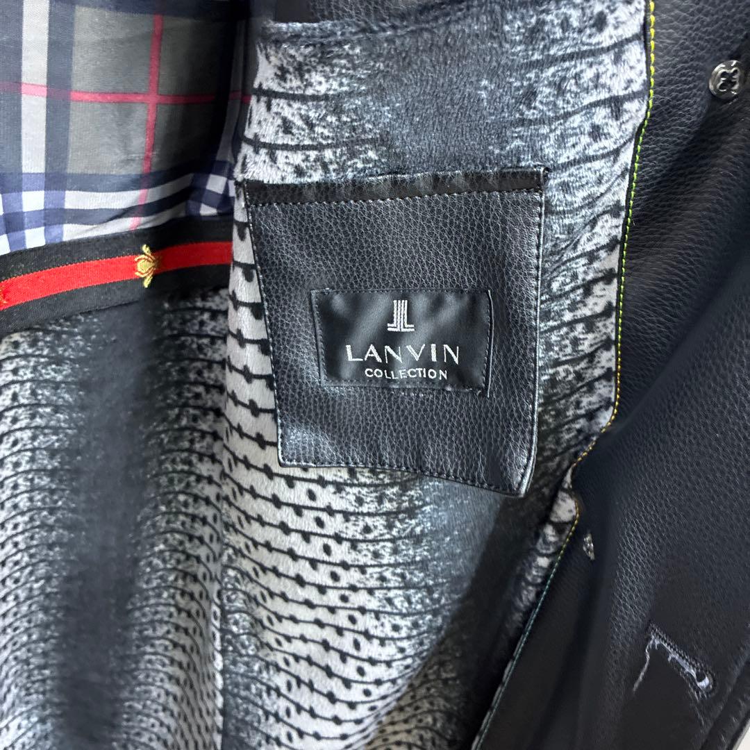 LANV INレザー ダブルブレスト トレンチコート ブラック