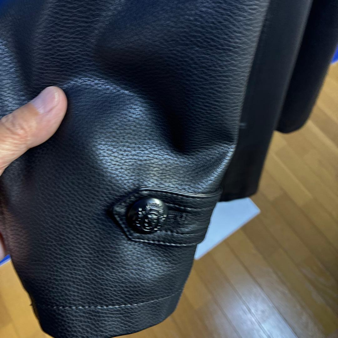 LANV INレザー ダブルブレスト トレンチコート ブラック