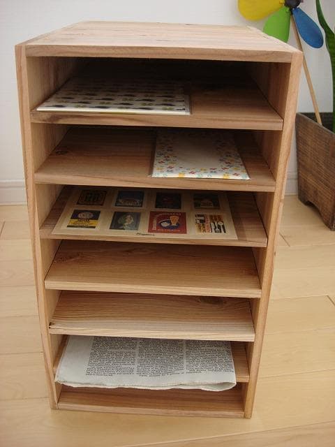 ★送料無料★サイズ変更可能★A4木製7段書類棚②無垢材収納オーダー可能ナチュラル