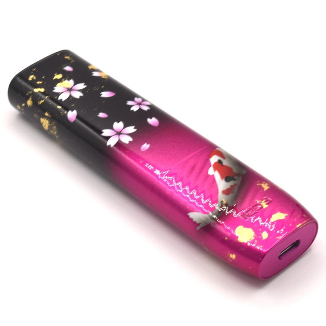 新型　IQOS ILUMAiONE　カスタムペイント　桜鯉柄　金箔入り　ピンク