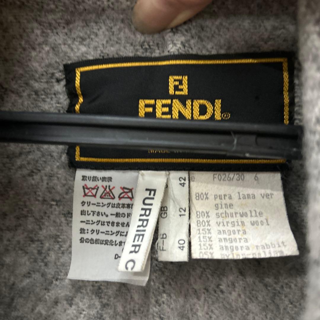 d*3様 フェンディーロングコート　ファー付きグレー　イタリア製