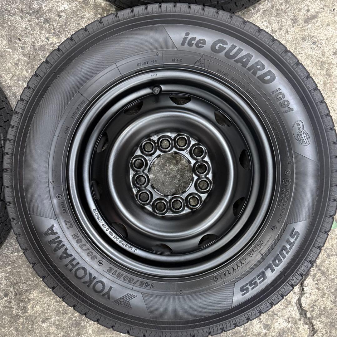 バリ溝！145/80R12 80N スタッドレスタイヤ ホイールセット 軽トラ