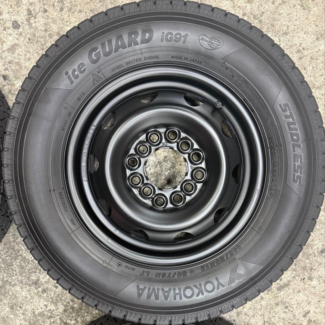 バリ溝！145/80R12 80N スタッドレスタイヤ ホイールセット 軽トラ