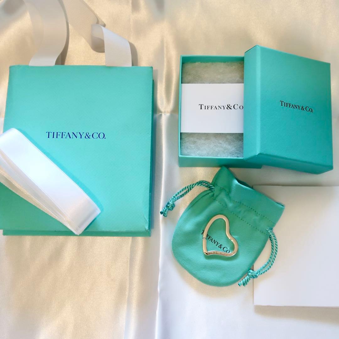 Tiffany & Co. オープンハート キーリング Boxショッパー付き