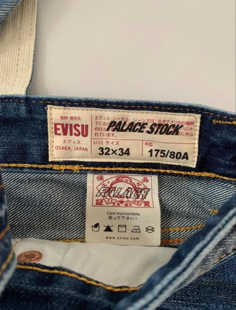 PALACE EVISU ロゴプリント デニムトートバ ッグ