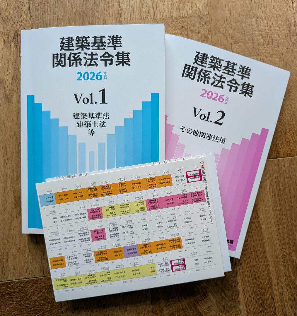 【限定セール】2026年度版 建築基準関係法令集　一級建築士　TAC線引き済