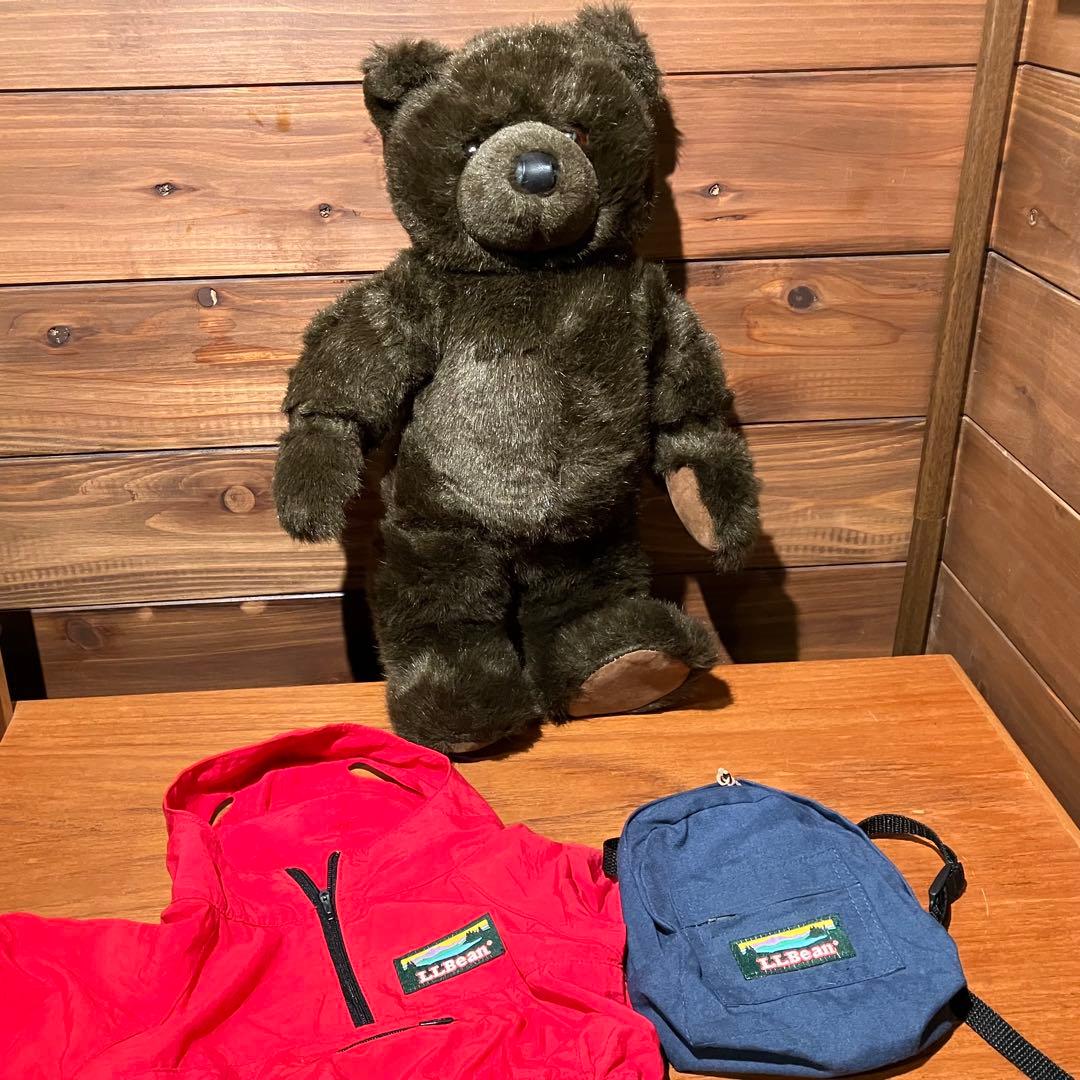 llbean teddy bear コラボ　ぬいぐるみ　アノラックパーカー　赤