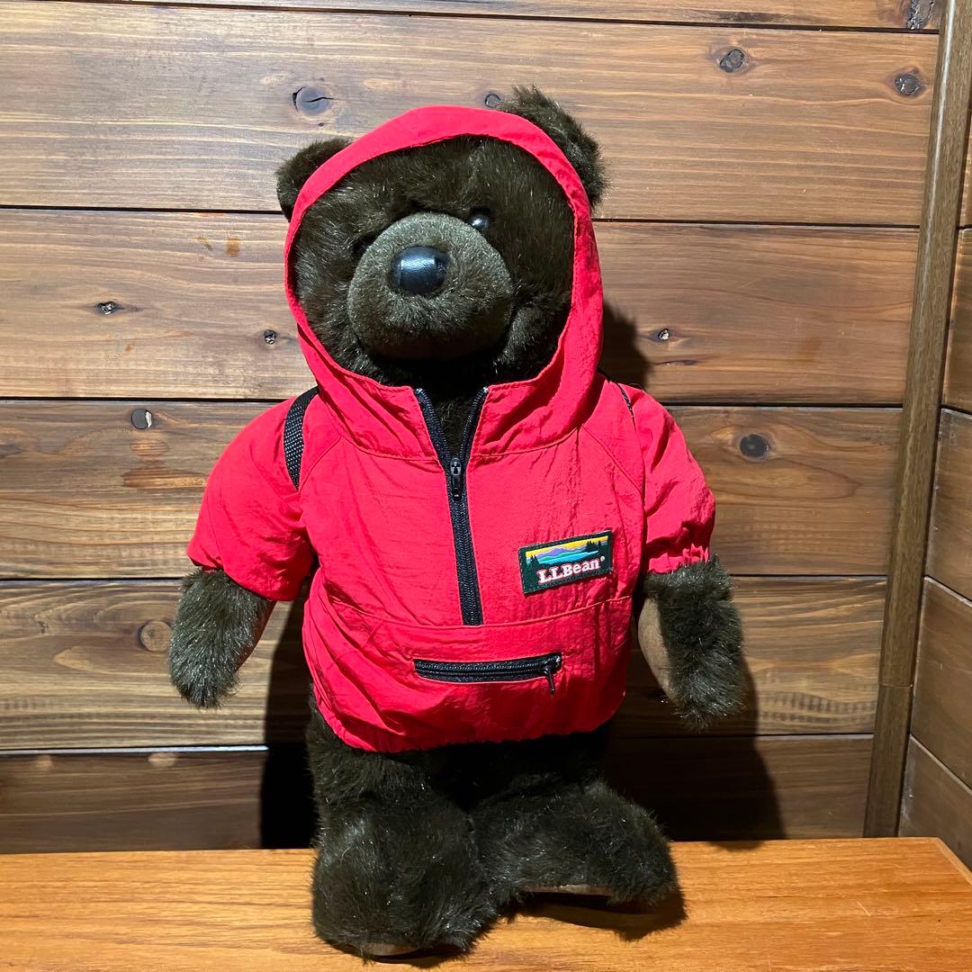 llbean teddy bear コラボ　ぬいぐるみ　アノラックパーカー　赤