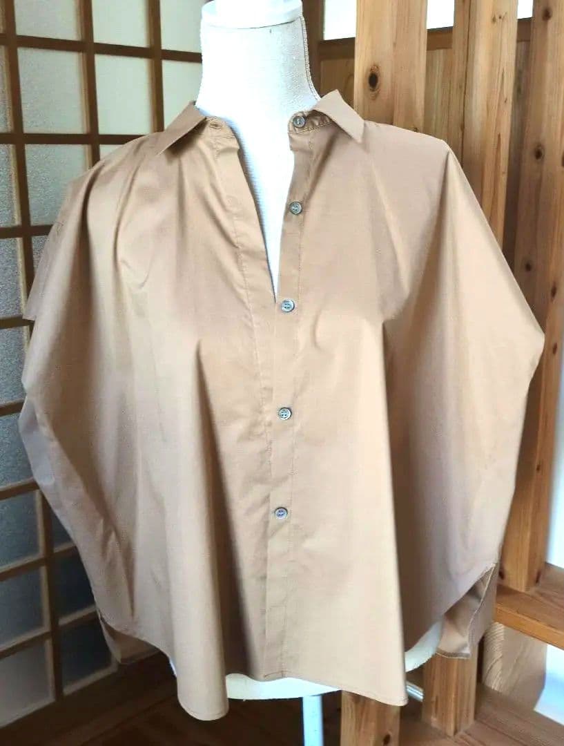 未使用品　ルーニィ♥フレンチスリーブシャツ　ブラウン　36
