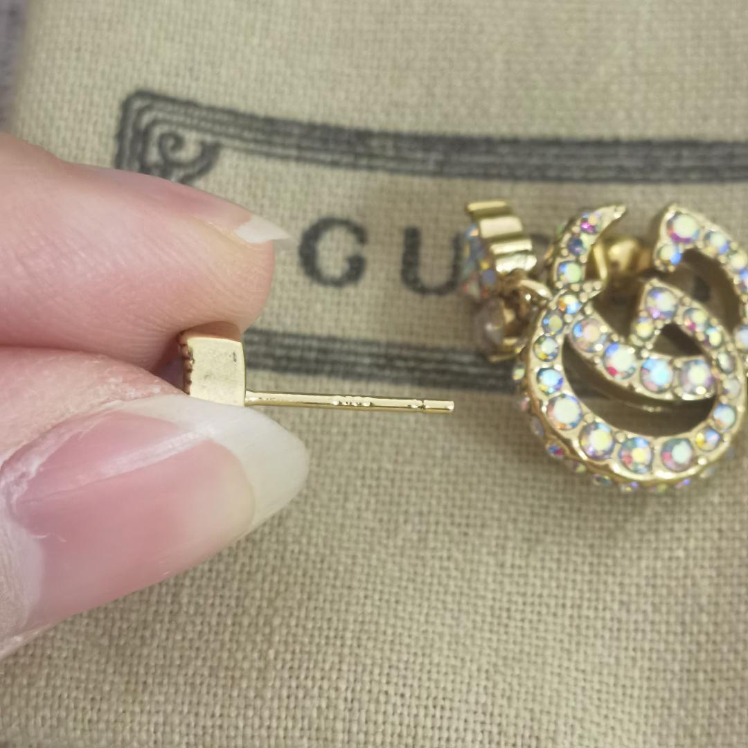 グッチ GUCCI クリスタル ダブルG ピアス